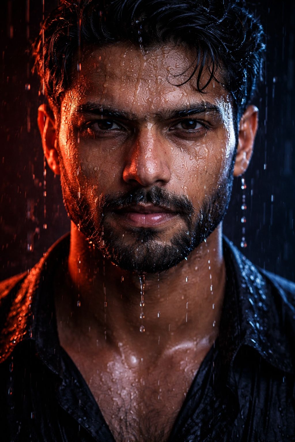 Ultra-realistic cinematic close-up portrait of the same South Asian man (strict facial consistency, 