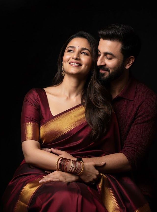 Create a candid, intimate, and dimly-lit portrait of the couple in the reference image, captured in 