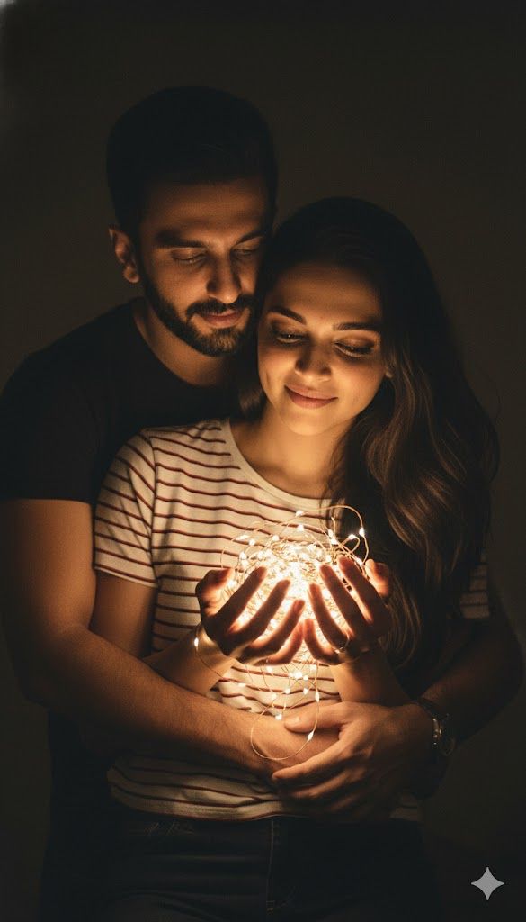 Create a pic of the couple in the reference image as they are embracing and sharing an intimate mome