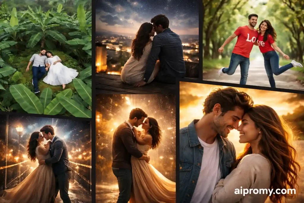 couple image prompts for chatgpt showing romantic cinematic and realistic ai generated couple scenes using chatgpt prompts