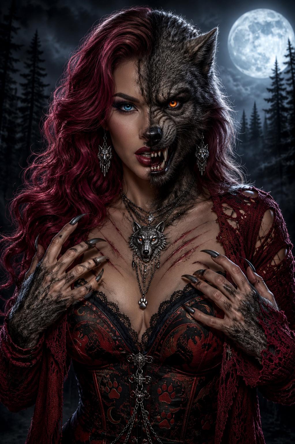The Transformation—ChatGPT 🐺
Create a striking, highly detailed medium shot realistic photo of a cu