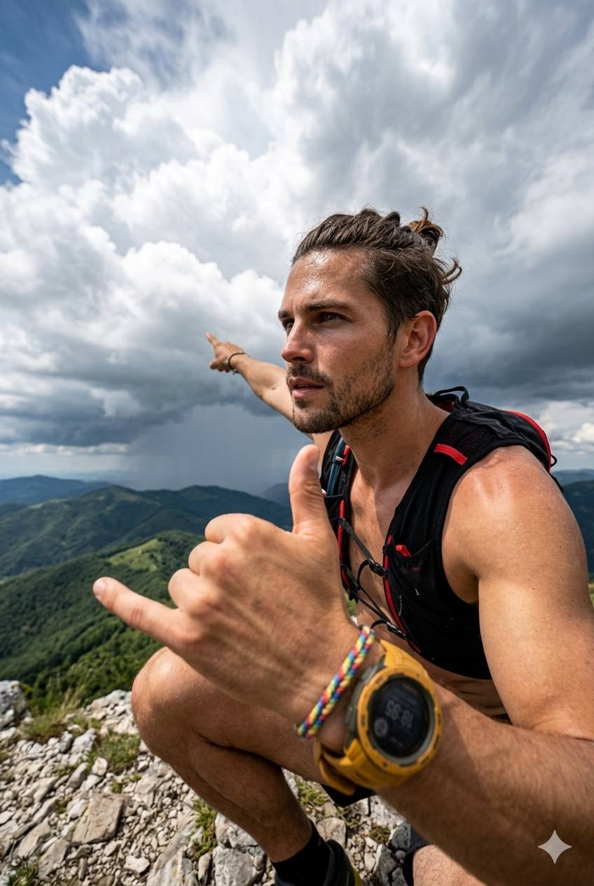 A dramatic low-angle, a man, Use uploaded photo 100,999% facial reference,wide-angle selfie of a fit