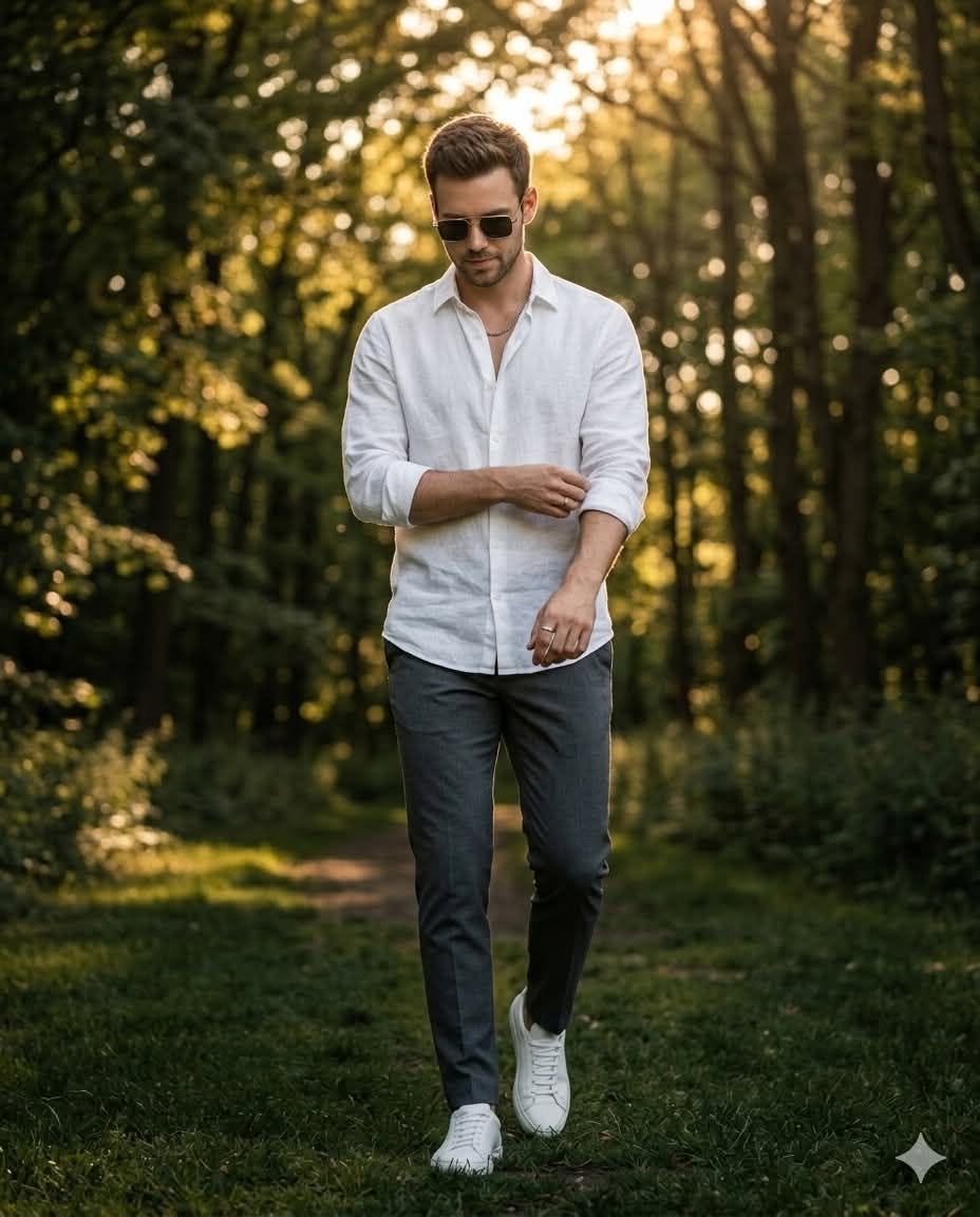 A hyper-realistic full-body cinematic portrait of a handsome man walking through — Google Gemini AI Image Prompt
