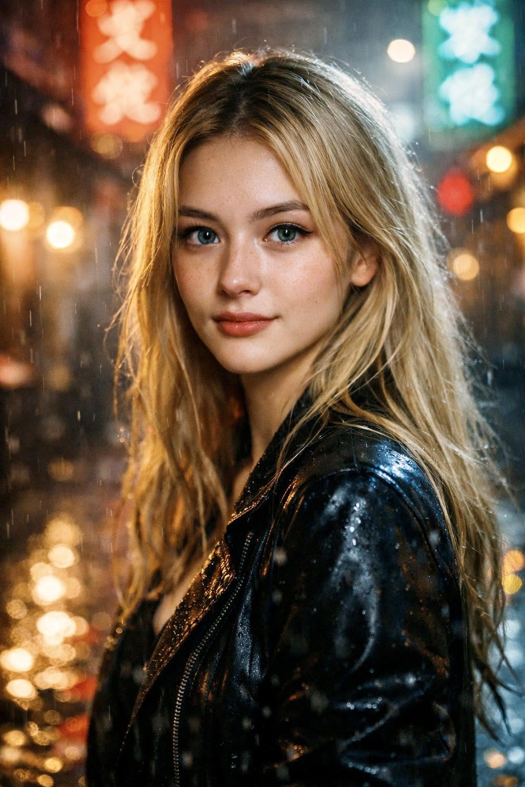 Ultra‑realistic cinematic portrait of a striking young Eurasian woman in her ear — DALL-E AI Prompt