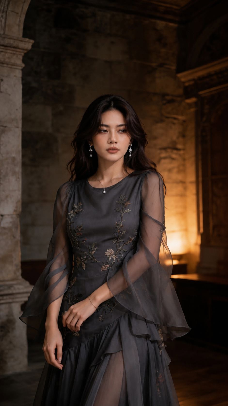 Portrait of a beautiful young woman (use uploaded image as face reference) stand — Google Gemini AI Prompt