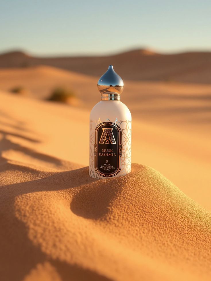 Create an ultra-premium Arabian luxury perfume advertisement featuring an elegan — DALL-E AI Prompt
