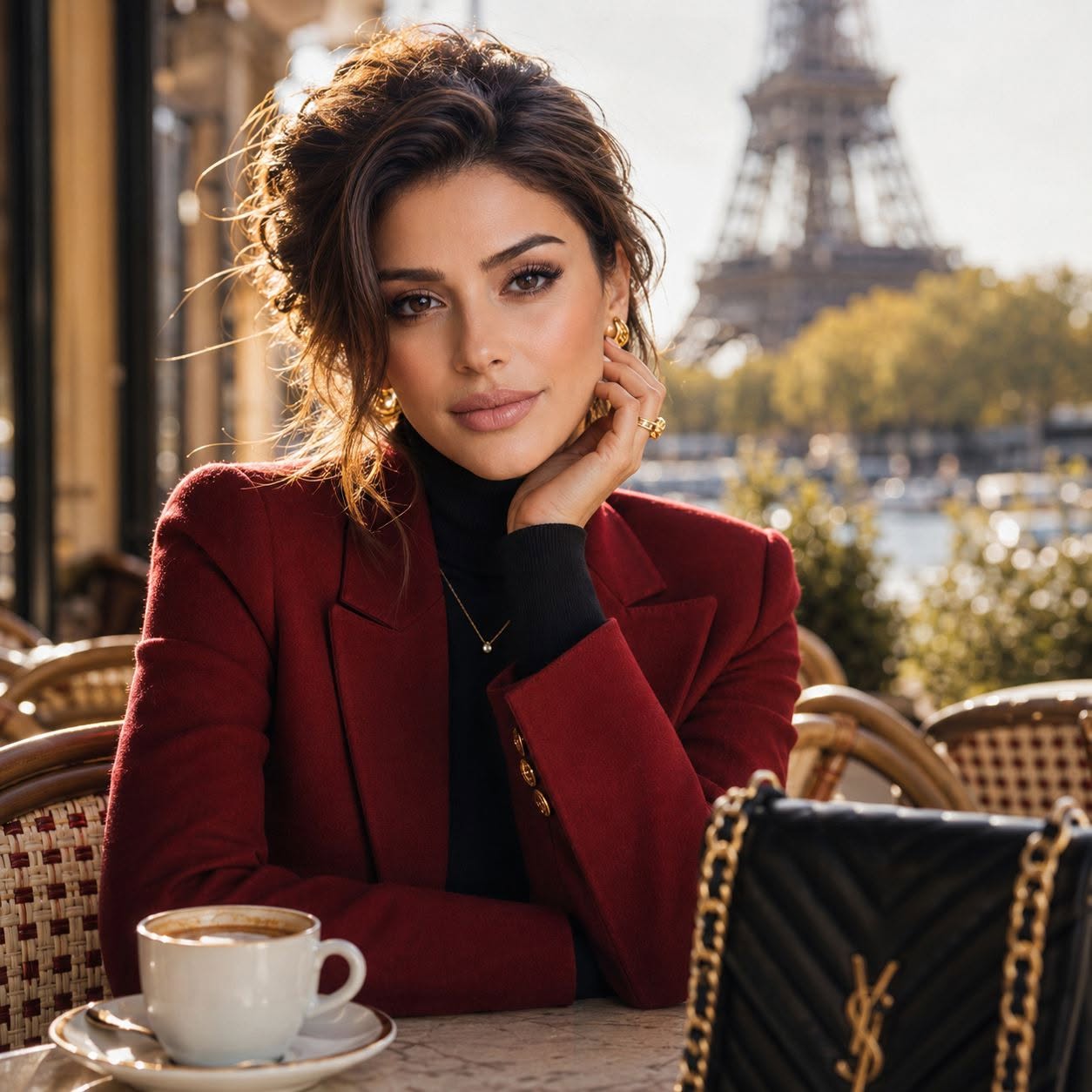 Ultra-realistic luxury Parisian lifestyle editorial portrait, premium fashion ph — DALL-E AI Image Prompt
