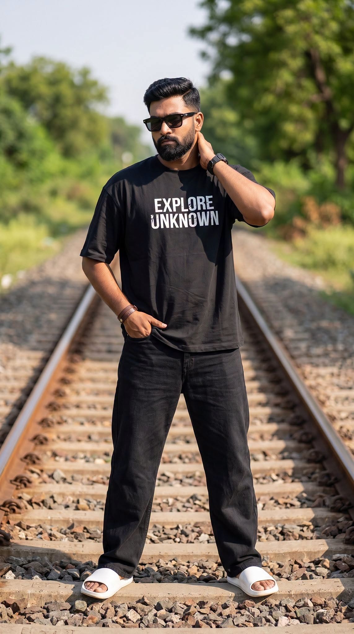 Ultra-realistic DSLR full-body portrait of the same young Indian boy, preserve t — DALL-E AI Image Prompt