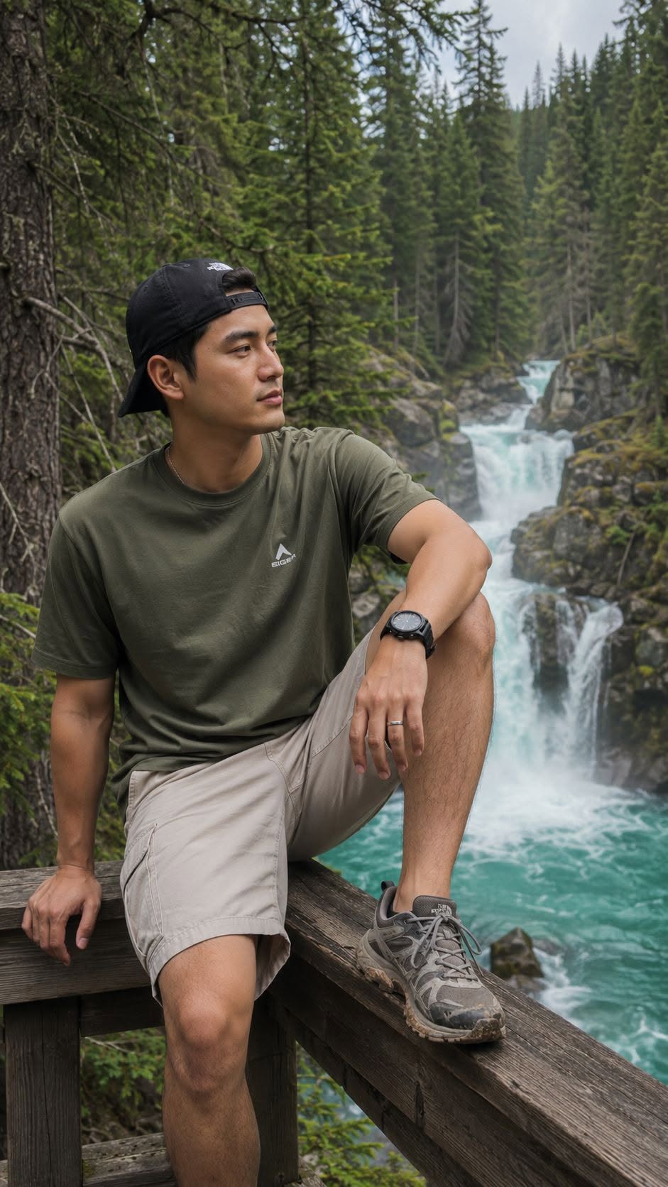 Ultra-realistic DSLR outdoor adventure photography in a pristine evergreen fores — Firefly AI Prompt