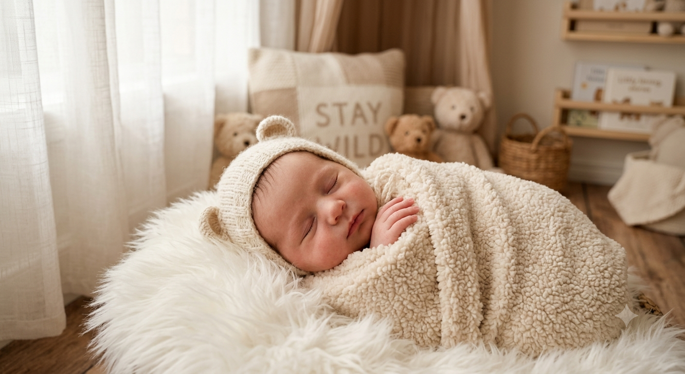 Create a hyper-realistic newborn portrait using [BABY\'S PHOTO], preserving the  — Google Gemini AI Image Prompt