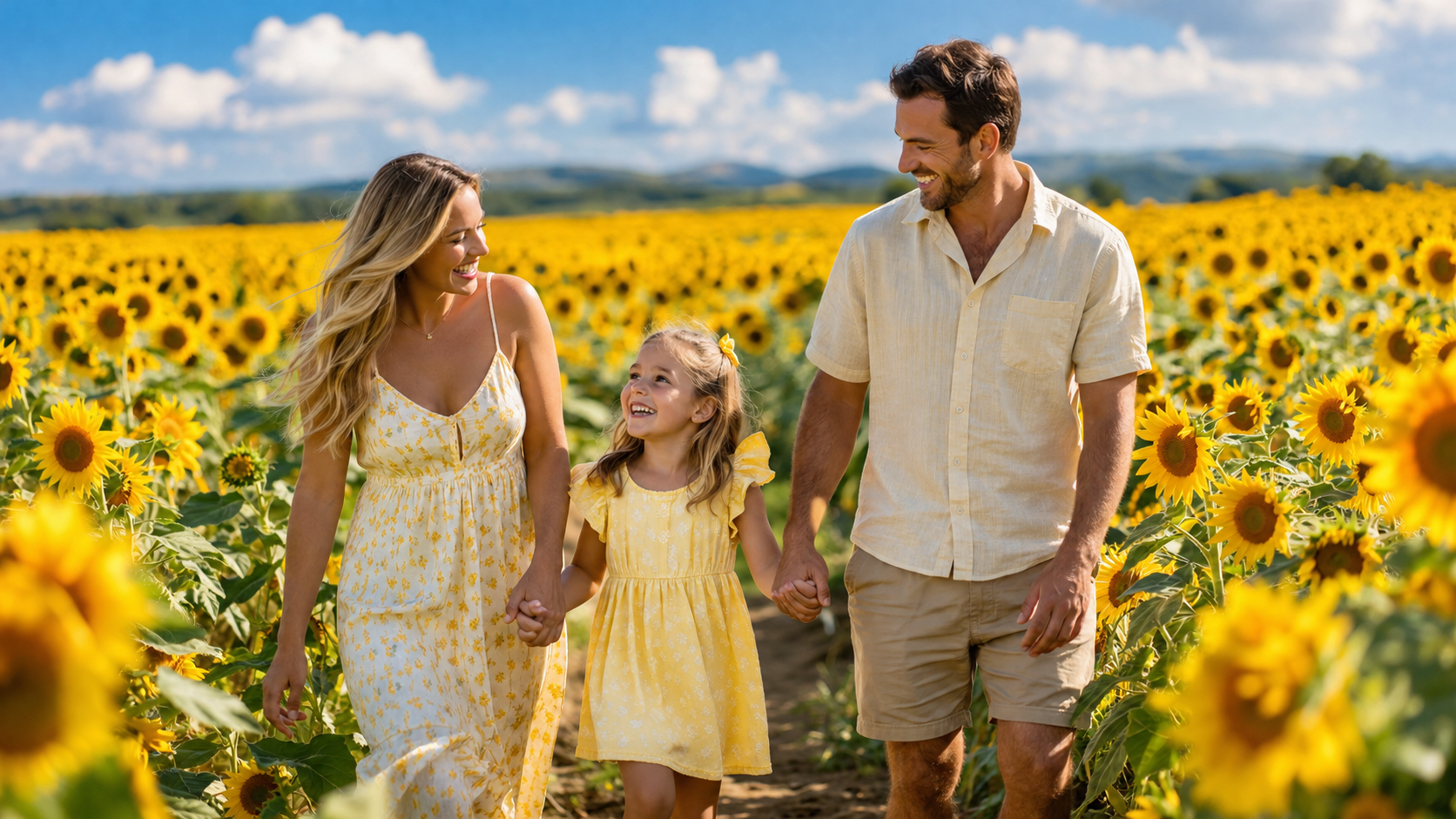 Create a vibrant family portrait using [UPLOAD FAMILY PHOTO(S)] surrounded by en — DALL-E AI Prompt