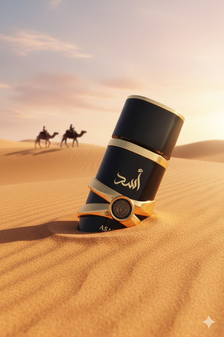 Create an ultra-premium Arabian luxury perfume advertisement featuring a modern  — DALL-E AI Prompt