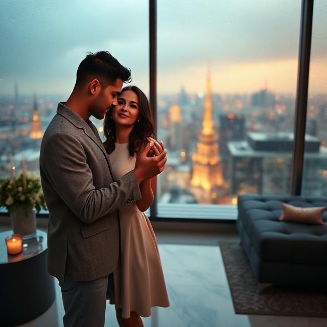 Create an ultra-realistic cinematic engagement portrait using [UPLOAD PERSON 1 P — Midjourney AI Prompt