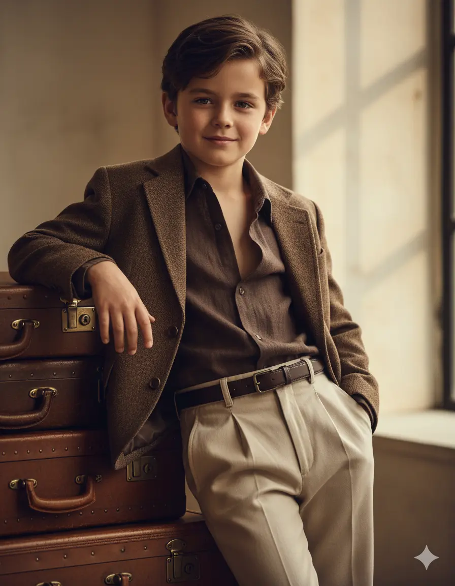 Use the exact same face from the attached photo — he is a child, stylish and con — Google Gemini AI Prompt