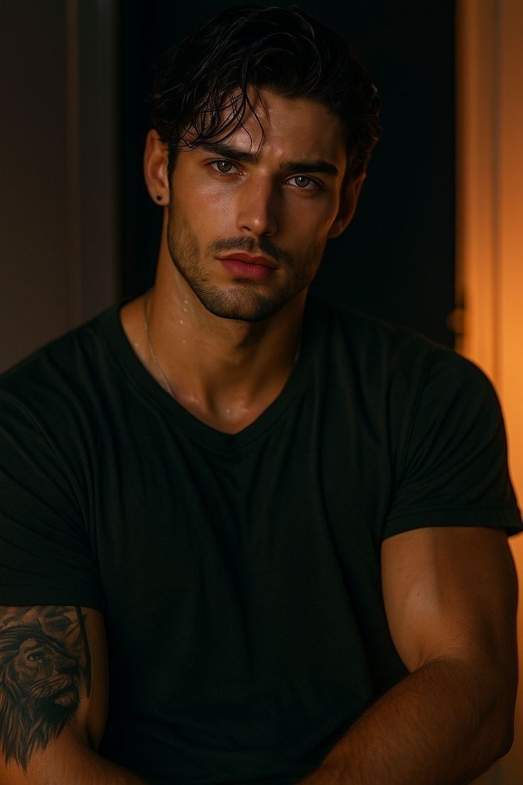 ultra photorealistic cinematic moody close-up portrait of a young handsome man i — Google Gemini AI Image Prompt