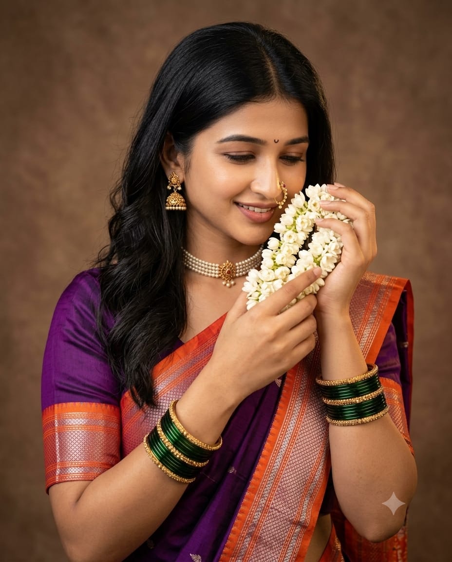 Turn this uploaded image into A high-resolution portrait of a young Indian woman — Google Gemini AI Image Prompt