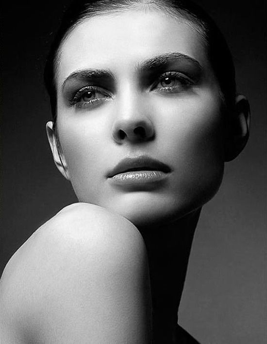 black and white ultra photorealistic high-fashion studio beauty portrait of a yo — Google Gemini AI Image Prompt