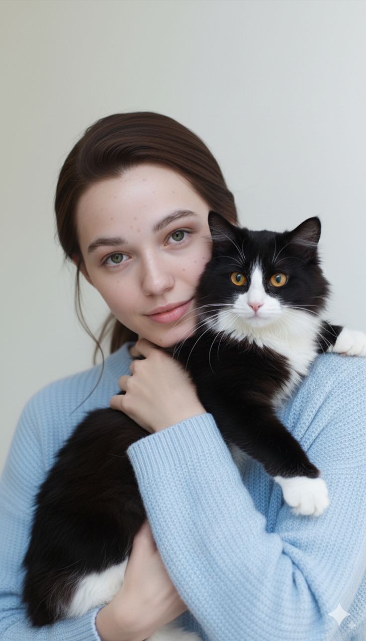 Hyper-realistic, 8k UHD, professional studio portrait of a young woman holding a — Google Gemini AI Image Prompt