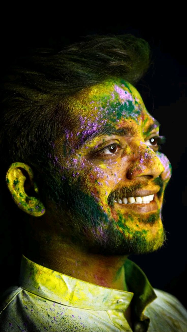 Create an ultra-realistic professional Holi festival portrait using the uploaded — DALL-E AI Image Prompt