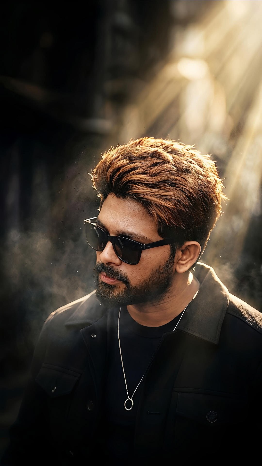 cinematic sunray god rays portrait of [SUBJECT: South Indian handsome man in lat — DALL-E AI Prompt