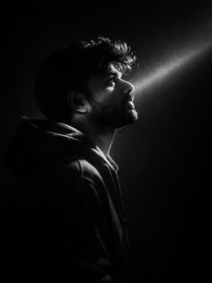 black and white cinematic portrait of [SUBJECT - e.g., a young man with thick me — DALL-E AI Image Prompt