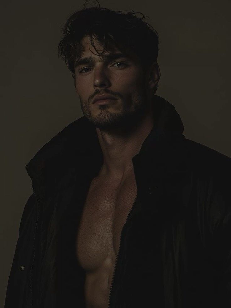 dark moody cinematic portrait of [SUBJECT - e.g., a handsome man with messy wavy — DALL-E AI Image Prompt