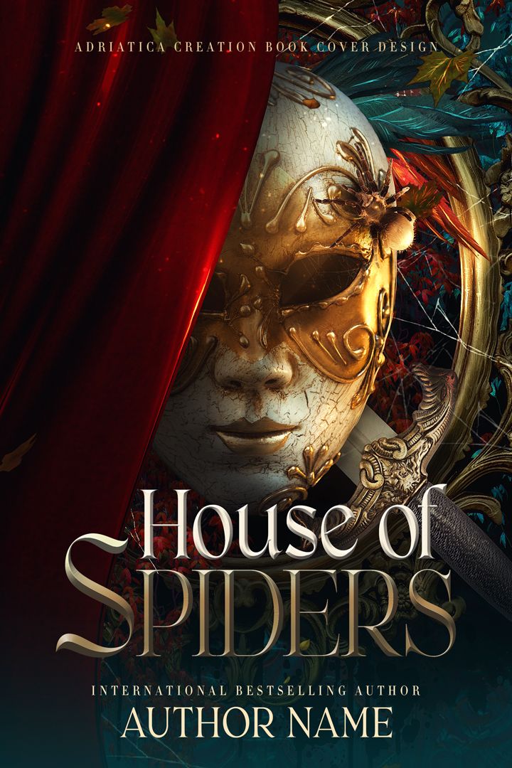 Create a dark fantasy book cover, vertical 2:3 ratio, luxurious gothic aesthetic — DALL-E AI Prompt