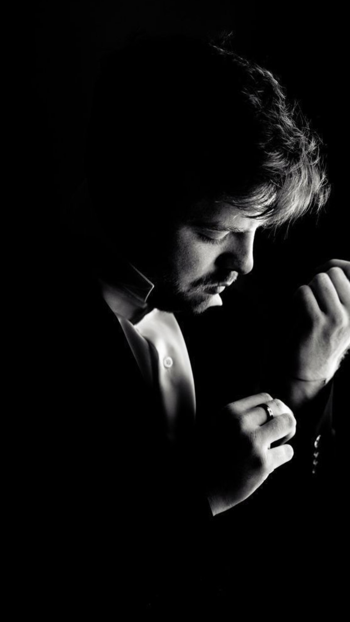 black and white fine art portrait of [SUBJECT - e.g., a young man with messy wav — DALL-E AI Image Prompt