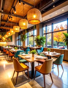 Photorealistic ultra-detailed modern upscale restaurant interior, evening ambien — DALL-E AI Image Prompt