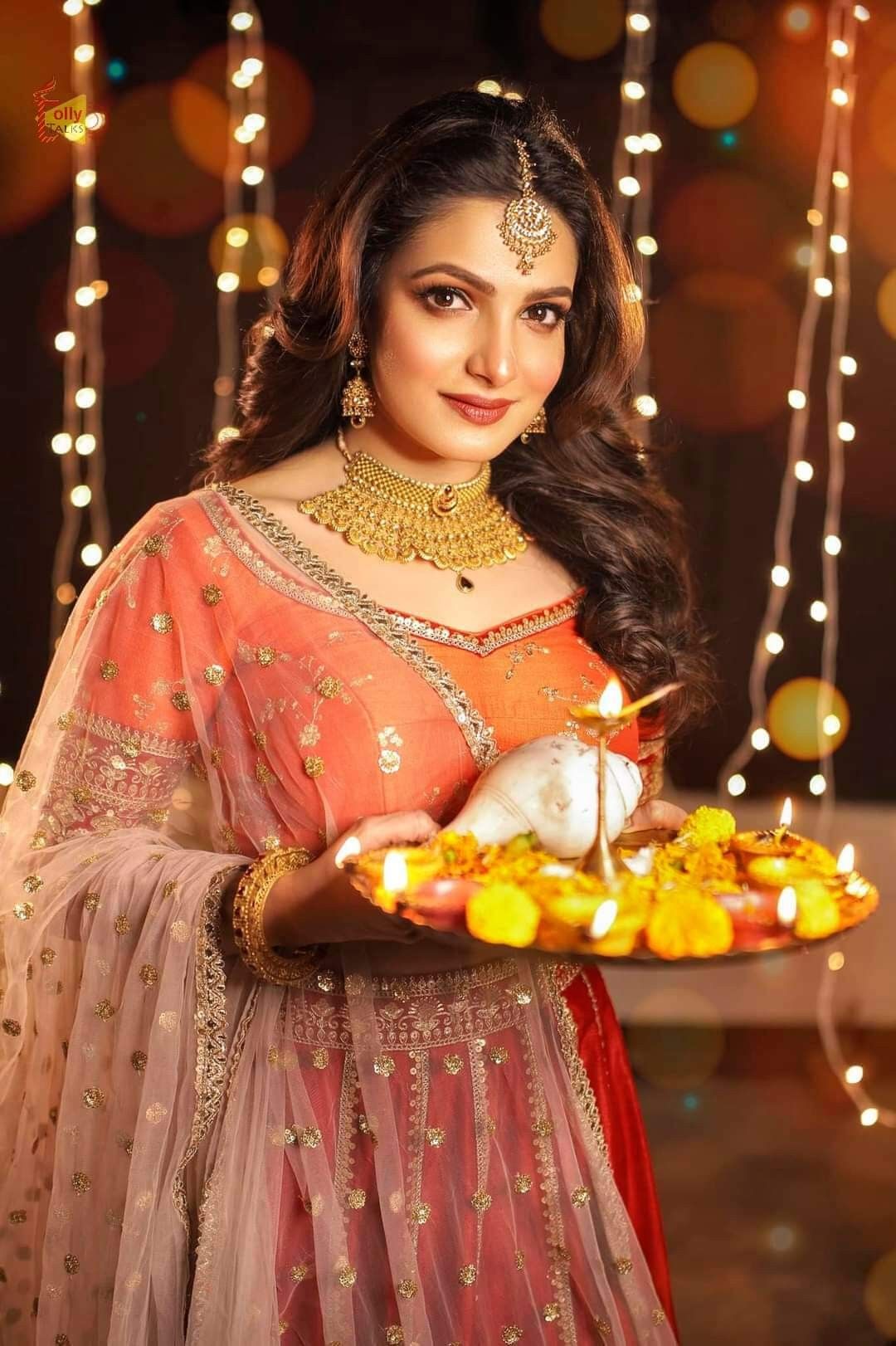 cinematic Diwali Laxmi puja shankh aarti thali portrait of [SUBJECT: beautiful I — DALL-E AI Image Prompt